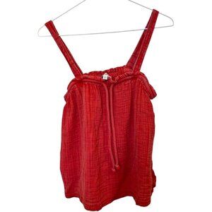 Wonderly tank in burnt color, size small. Lightweight gauzy fabric with adjustab